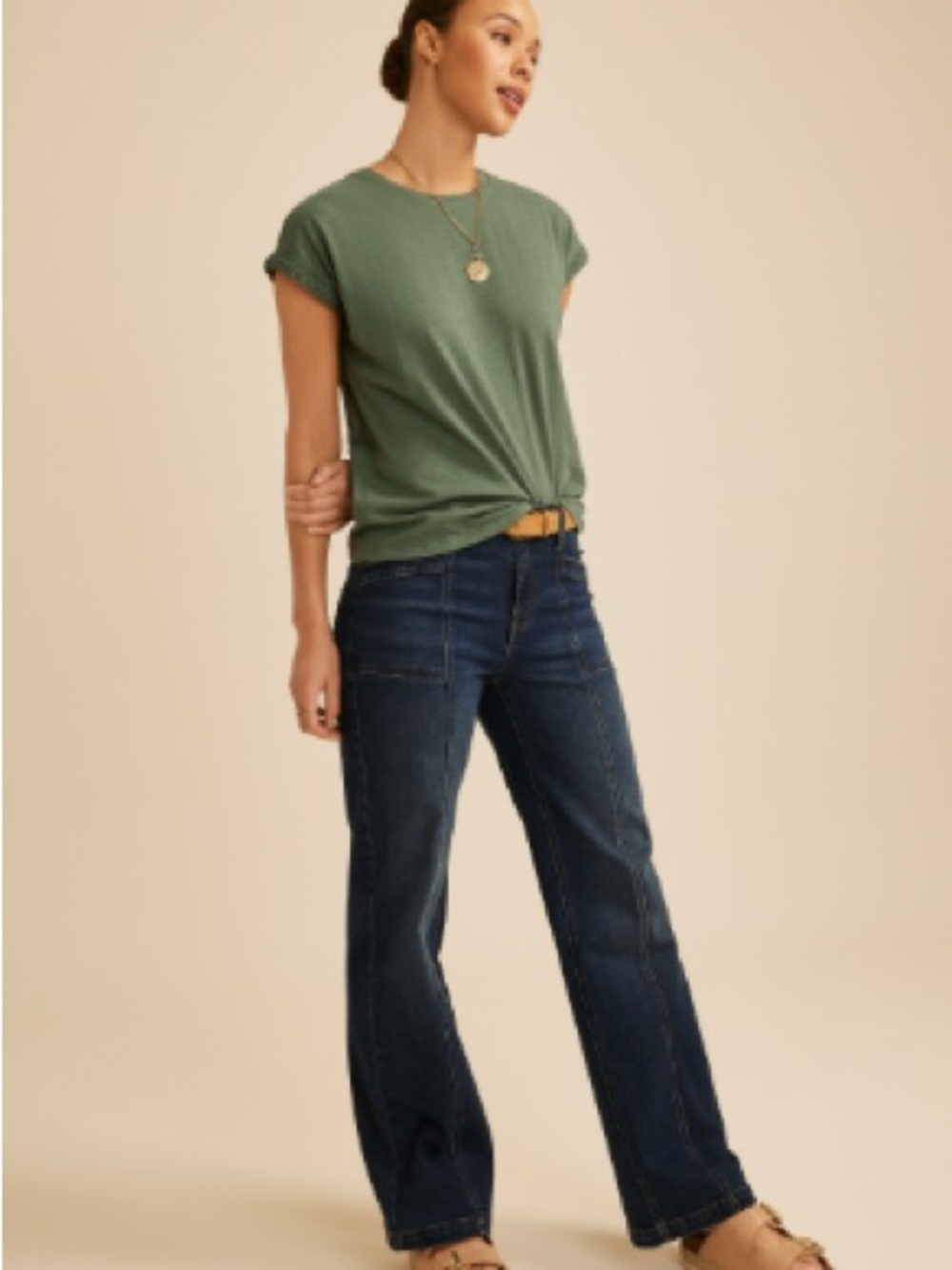 Maurices Crochet Trim Tee - canyon sunset; size XXL